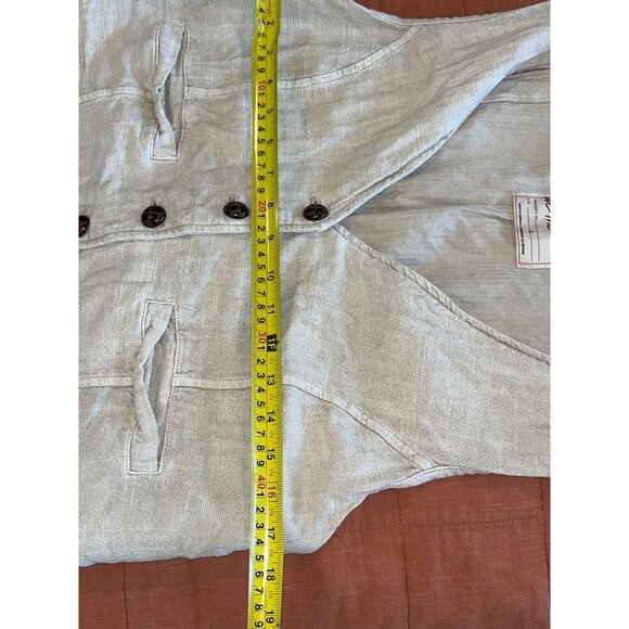 Free People We The Free Charley Linen Vest Summer Khaki Women size Large - Picture 7 of 9